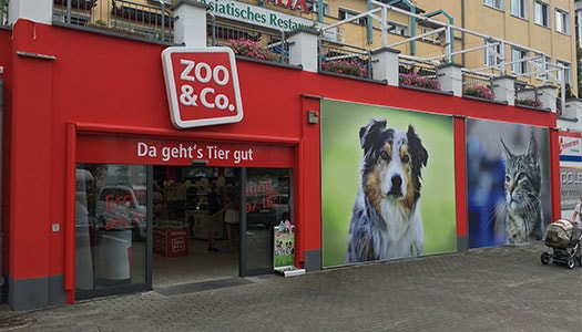 Außenansicht des ZOO & Co. Marktes in Torgau